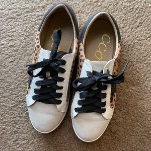 Faux Suede Cheetah Sneakers